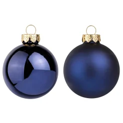 Bolas De Navidad De Cristal Azul Noche 8 Cm Ø - 12 Piezas