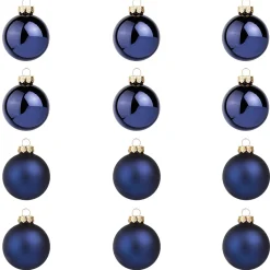 Bolas De Navidad De Cristal Azul Noche 8 Cm Ø - 12 Piezas