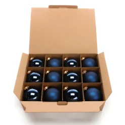 Bolas De Navidad De Cristal Azul Noche 8 Cm Ø - 12 Piezas