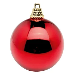 Bolas De Navidad De Plástico Rojo Brillante, 6 Cm Ø - 24 Piezas