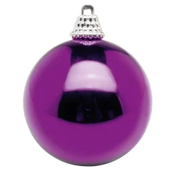 Bolas De Navidad De Plástico Brillante De Color Púrpura, 6 Cm Ø - 24 Piezas