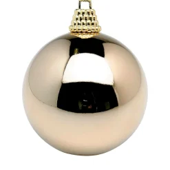 Bolas De Navidad De Plástico Bronce Brillante, 6 Cm Ø - 24 Piezas