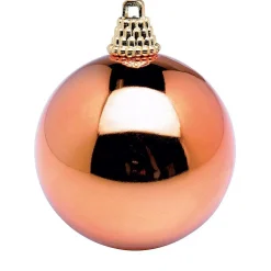 Bolas De Navidad De Plástico Rojo Cobre Brillante, 6 Cm Ø - 24 Piezas