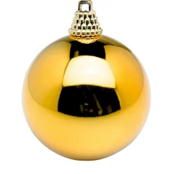 Bolas De Navidad De Plástico Dorado Brillante, 6 Cm Ø - 24 Piezas