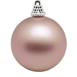 Bolas De Navidad De Plástico Rosa Empolvado, 6 Cm Ø - 24 Piezas