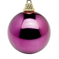 Bolas De Navidad De Plástico Rojo Mora Brillante, 8 Cm Ø - 12 Piezas