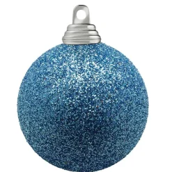 Bolas De Navidad De Plástico Con Purpurina En Color Azul Vaquero, 6 Cm Ø - 6 Piezas