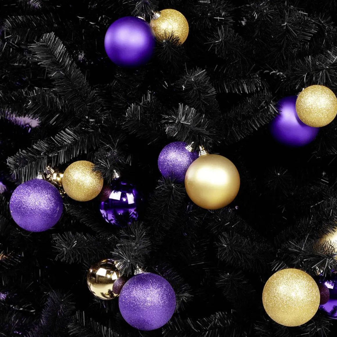 Bolas De Navidad De Plástico Con Purpurina, 6 Cm Ø - 6 Piezas