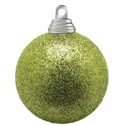 Bolas De Navidad De Plástico Con Purpurina En Verde Lima, 6 Cm Ø - 6 Piezas