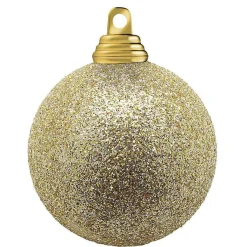 Bolas De Navidad De Plástico Con Purpurina En Color Champán, 8 Cm Ø - 6 Piezas