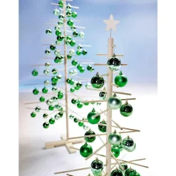 Bolas De Navidad De Plástico Ignífugo Verde Brillante, 6 Cm Ø - 24 Piezas