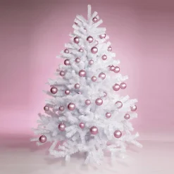 Bolas De Navidad De Plástico Ignífugo Rosa Mate