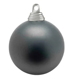 Bolas De Navidad De Plástico Gris Antracita Mate, Ignífugo, 6 Cm Ø - 24 Piezas