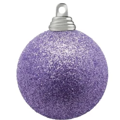 Bolas De Navidad De Purpurina En Plástico Lavanda, 6 Cm Ø - 6 Piezas
