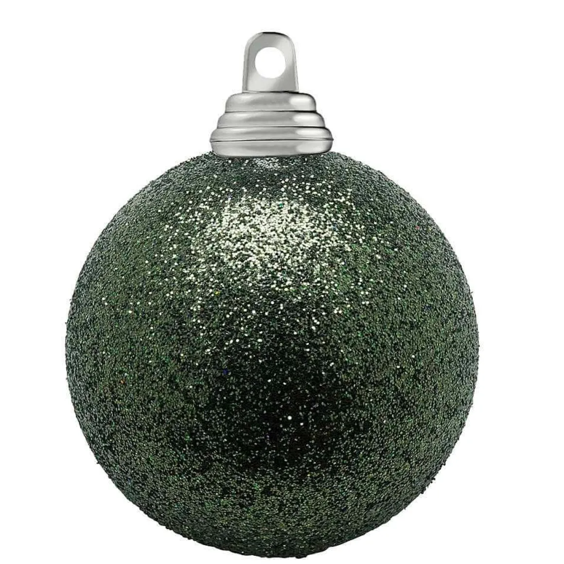 Bolas De Navidad De Purpurina En Plástico Verde Salvia, 6 Cm Ø - 6 Piezas