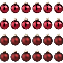 Bolas De Navidad De Vidrio Rojo Oscuro 6 Cm Ø - 24 Piezas