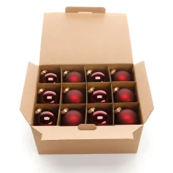 Bolas De Navidad De Vidrio Rojo Oscuro 6 Cm Ø - 24 Piezas