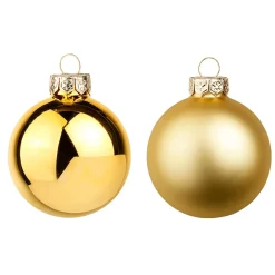 Bolas De Navidad De Vidrio Dorado Oscuro 6 Cm Ø - 24 Piezas