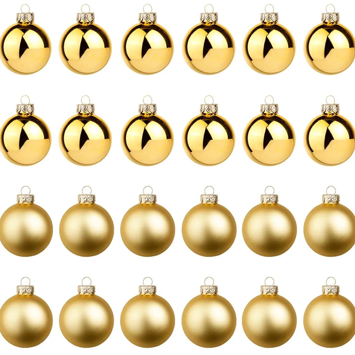 Bolas De Navidad De Vidrio Dorado Oscuro 6 Cm Ø - 24 Piezas