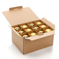Bolas De Navidad De Vidrio Dorado Oscuro 6 Cm Ø - 24 Piezas