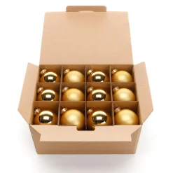 Bolas De Navidad De Vidrio Dorado Oscuro 6 Cm Ø - 24 Piezas