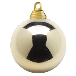 Bolas De Navidad Doradas Brillantes De Plástico Ignífugo De 6 Cm De Diámetro - 24 Unidades.