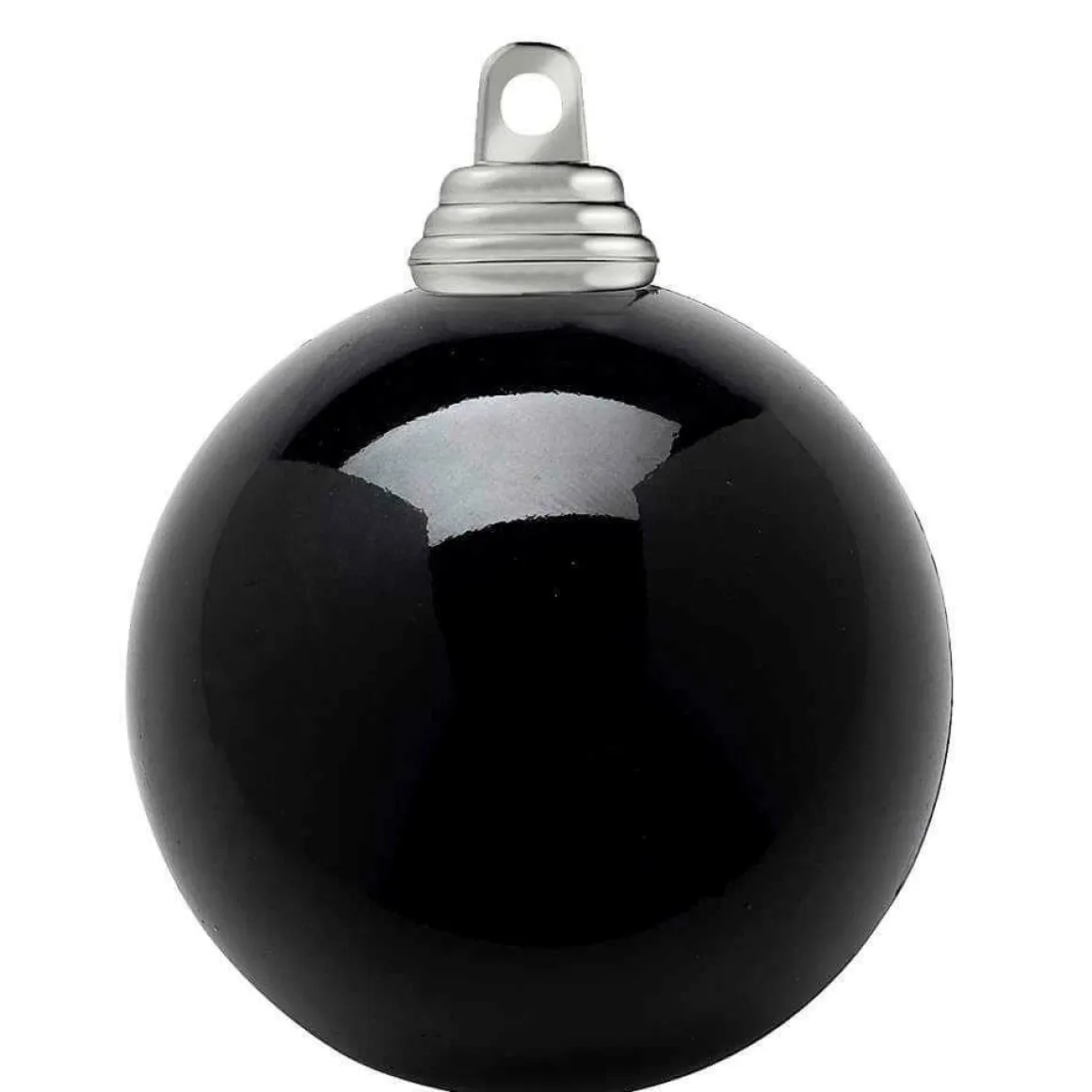 Bolas De Navidad Negras Y Brillantes De Plástico Ignífugo De 6 Cm De Diámetro - 24 Unidades.