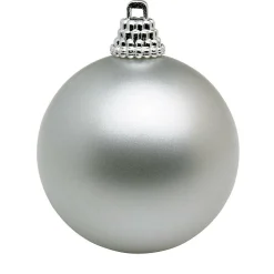 Bolas De Navidad Plata Mate, 6 Cm - 24 Piezas