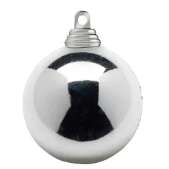 Bolas De Navidad Plateadas Brillantes De Plástico Ignífugo De 6 Cm De Diámetro - 24 Unidades.