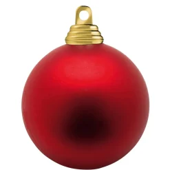 Bolas De Navidad Rojas, Mate, De Plástico Ignífugo, 6 Cm Ø - 24 Piezas
