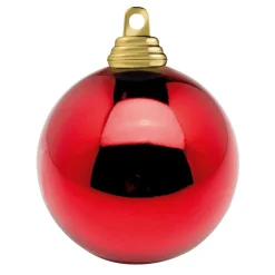 Bolas De Navidad Rojas Y Brillantes De Plástico Ignífugo 6 Cm Ø - 24 Piezas