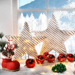 Bolas De Navidad Rojas Y Brillantes De Plástico Ignífugo 6 Cm Ø - 24 Piezas