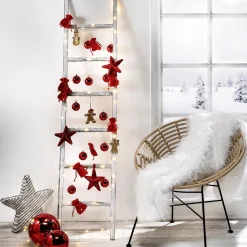 Bolas De Navidad Rojas Y Brillantes De Plástico Ignífugo 6 Cm Ø - 24 Piezas