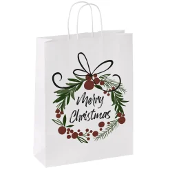 Bolsa De Papel Bayas De Navidad 35 X 26 X 12 Cm