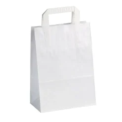 Bolsa De Papel, Blanca, Tamaño 1: 20 X 28 + 10 Cm