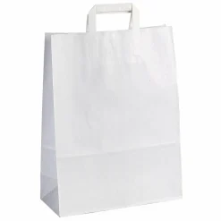 Bolsa De Papel, Blanca, Tamaño 2: 36 X 22 + 10 Cm