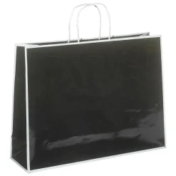 Bolsa De Papel "Coco" Negro 30 X 40 X 12 Cm 25 Piezas, 155 Gr/ M²