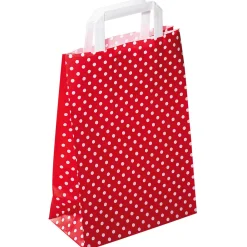 Bolsa De Papel Con Lunares 31 X 22 Cm Roja