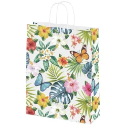 Bolsa De Papel Kraft "Tropical" 28 X 22 X 10 Cm