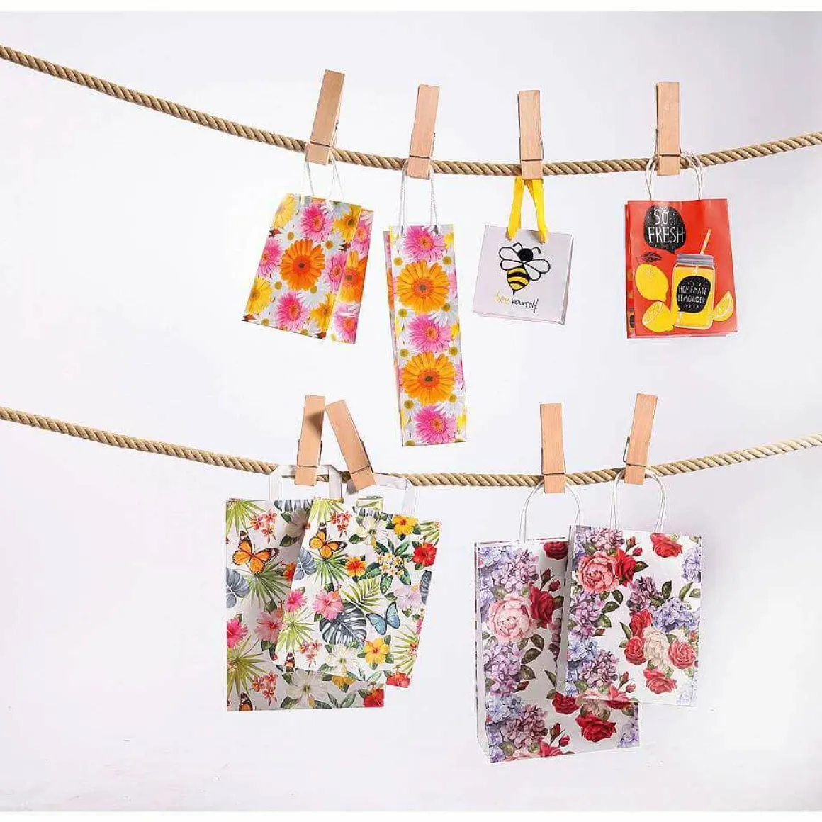Bolsa De Papel Kraft "Tropical" 28 X 22 X 10 Cm