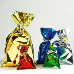 Bolsa De Regalo, Brillante, Color Plata, 20 X 35 Cm