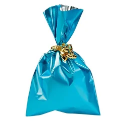 Bolsa De Regalo, Mate, Color Azul Claro, 15 X 25 Cm