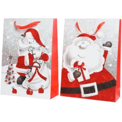 Bolsa De Regalo "Papel De Navidad" Juego De 6 Piezas De 48 Cm De Altura