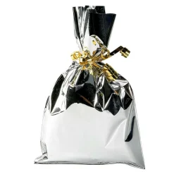 Bolsa De Regalos, Brillante, Plata, 15 X 25 Cm
