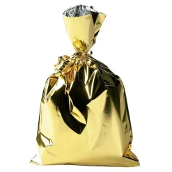 Bolsa De Regalos, Brillante, Color Dorado, 20 X 35 Cm