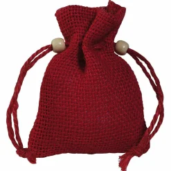 Bolsita De Yute, 10 Cm, Rojo