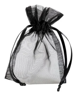 Bolsitas De Organza 10 Cm, 50 Piezas, Negro