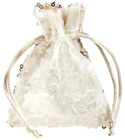Bolsitas De Organza Lentejuelas 10 Cm, 10 Piezas, Champán