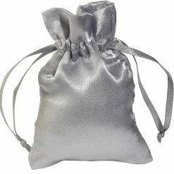 Bolsitas De Satén 10 Cm, 30 Piezas, Plata