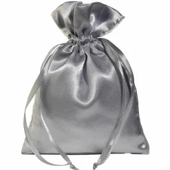 Bolsitas De Satén 18 Cm, 30 Piezas, Plata